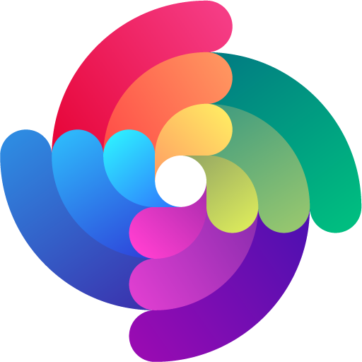 Gradient pinwheel logo